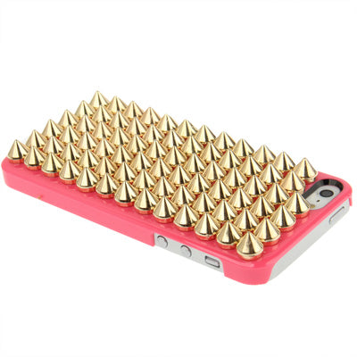 Golden Punk Pyramid Studded Design Studs Rivet Hard Back Case for iPhone 5 & 5s & SE