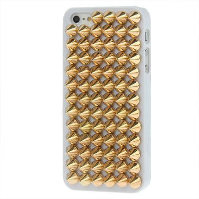 Golden Punk Pyramid Studded Design Studs Rivet Hard Back Case for iPhone 5 & 5s & SE