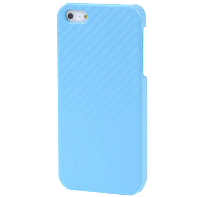 Carbon Fiber Texture Paste Skin Plastic Protection Case for iPhone 5 & 5s & SE (Baby Blue)