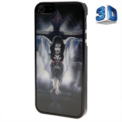 3D Effects Style Vampire Beauty Pattern Plastic Case for iPhone 5 & 5s & SE
