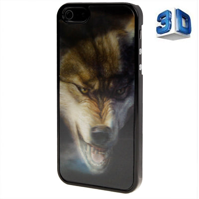 3D Effects Style Wolf Head Pattern Plastic Case for iPhone 5 & 5s & SE