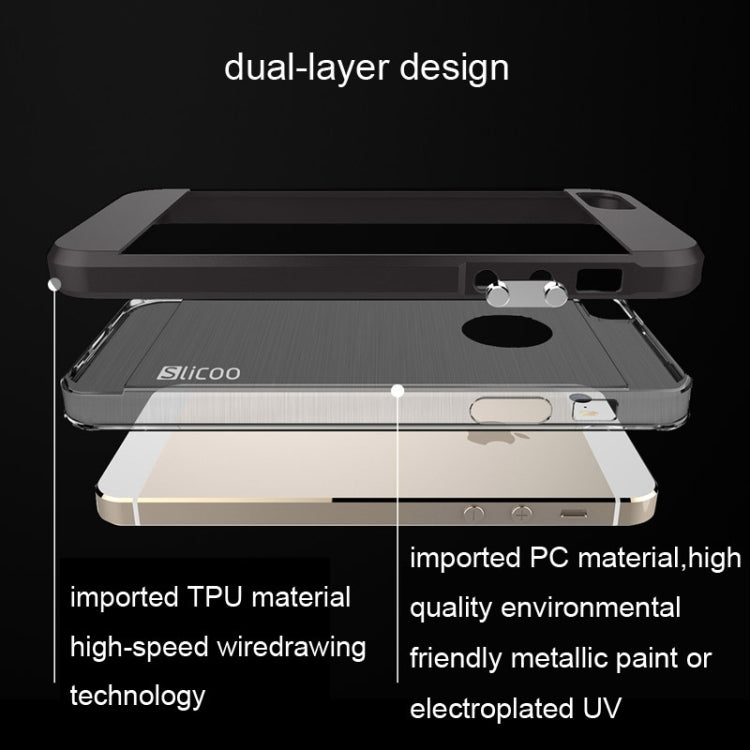Slicoo Brushed Texture Electroplating Combination Case for iPhone 5S