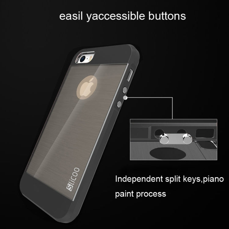 Slicoo Brushed Texture Electroplating Combination Case for iPhone 5S