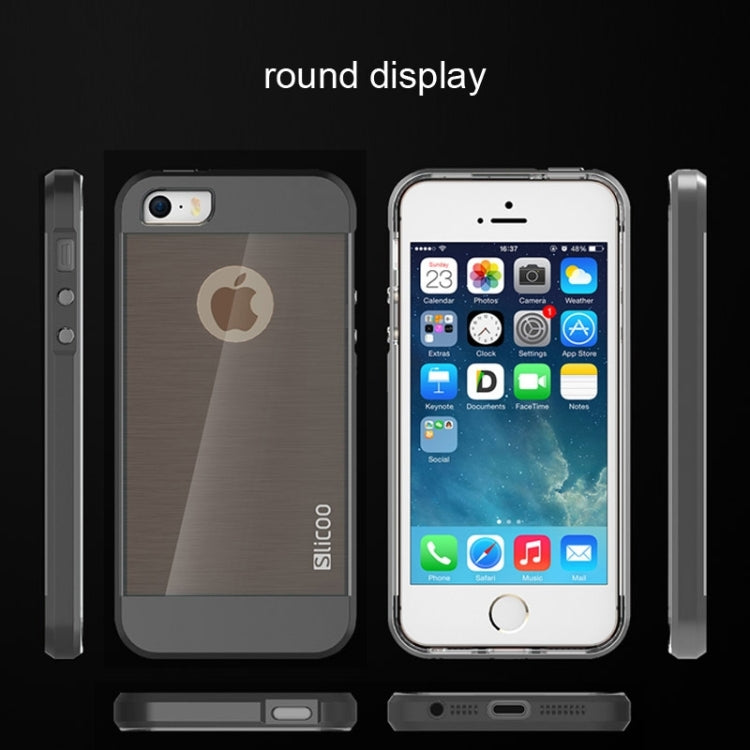 Slicoo Brushed Texture Electroplating Combination Case for iPhone 5S