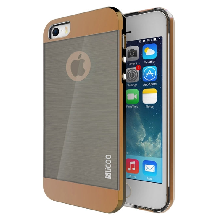 Slicoo Brushed Texture Electroplating Combination Case for iPhone 5S