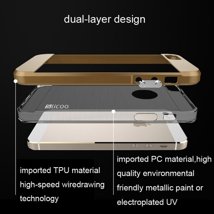 Slicoo Brushed Texture Electroplating Combination Case for iPhone 5S