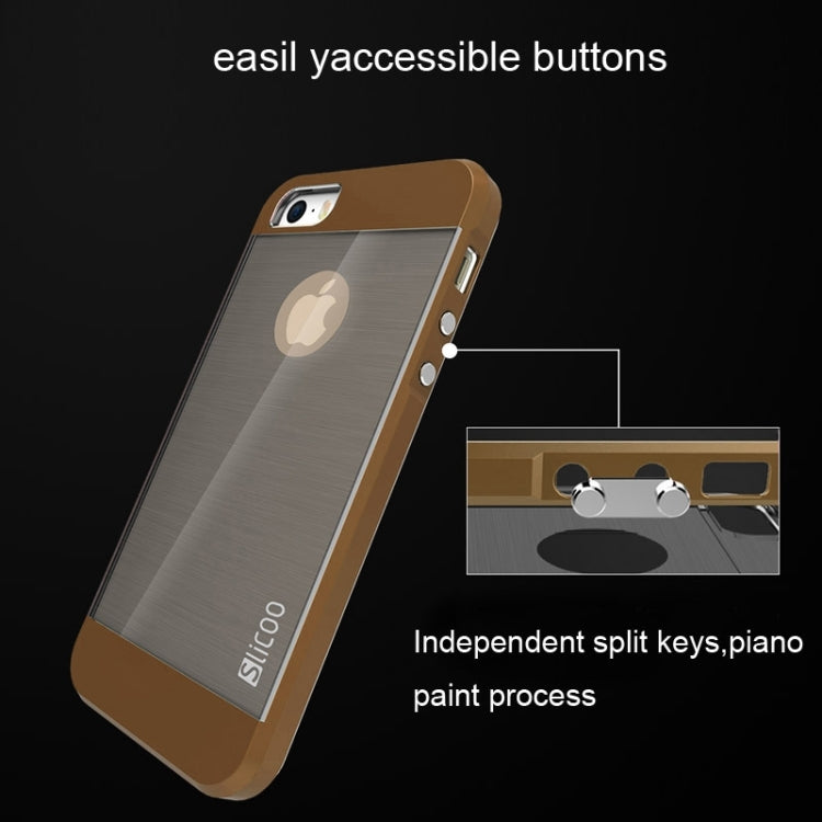 Slicoo Brushed Texture Electroplating Combination Case for iPhone 5S