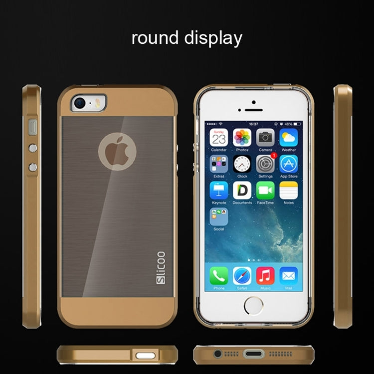 Slicoo Brushed Texture Electroplating Combination Case for iPhone 5S