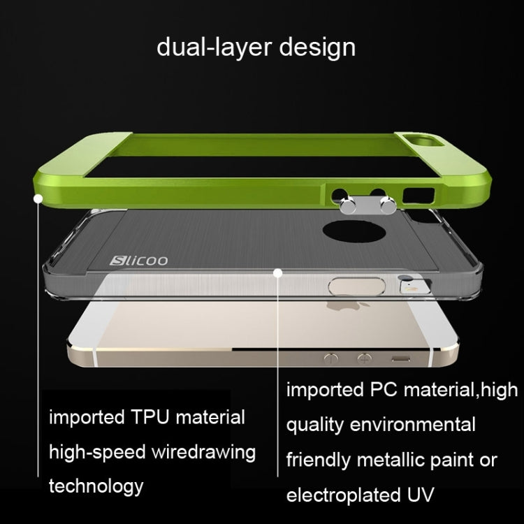 Slicoo Brushed Texture Electroplating Combination Case for iPhone 5S