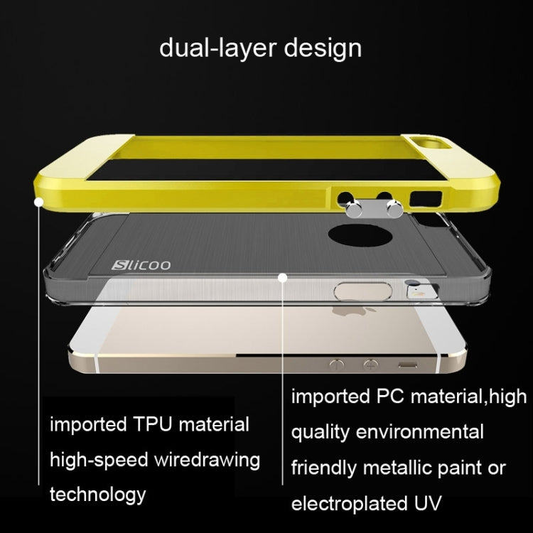 Slicoo Brushed Texture Electroplating Combination Case for iPhone 5S