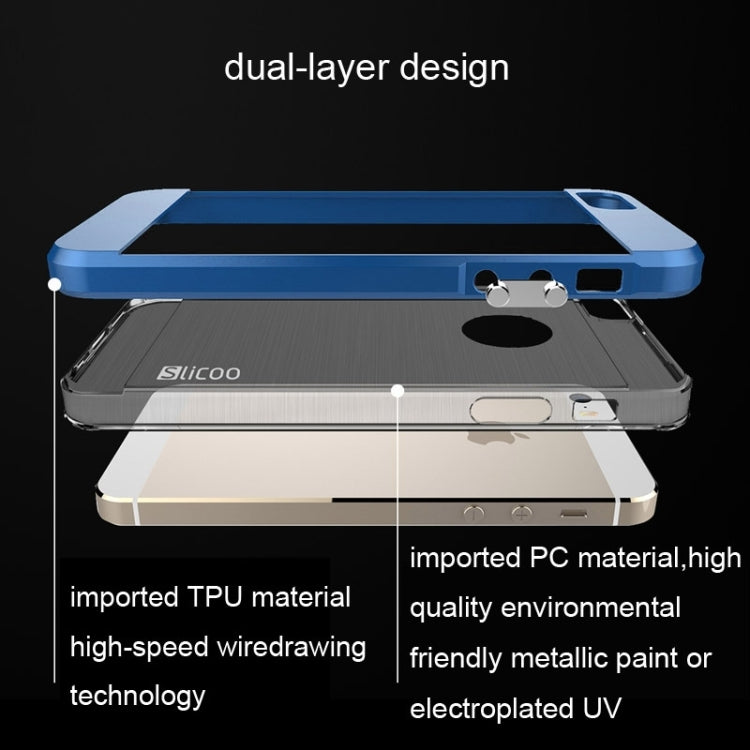 Slicoo Brushed Texture Electroplating Combination Case for iPhone 5S
