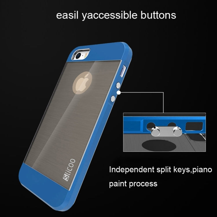 Slicoo Brushed Texture Electroplating Combination Case for iPhone 5S