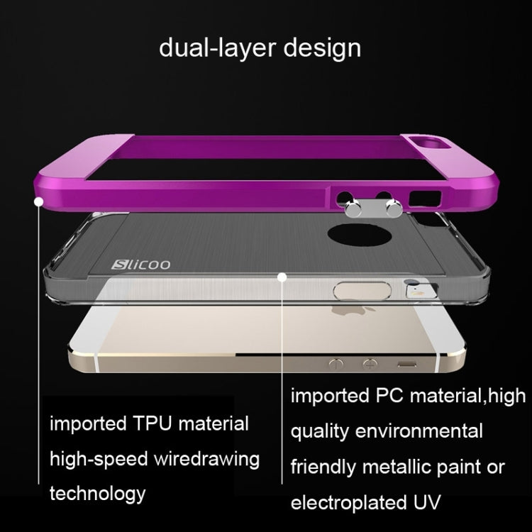 Slicoo Brushed Texture Electroplating Combination Case for iPhone 5S