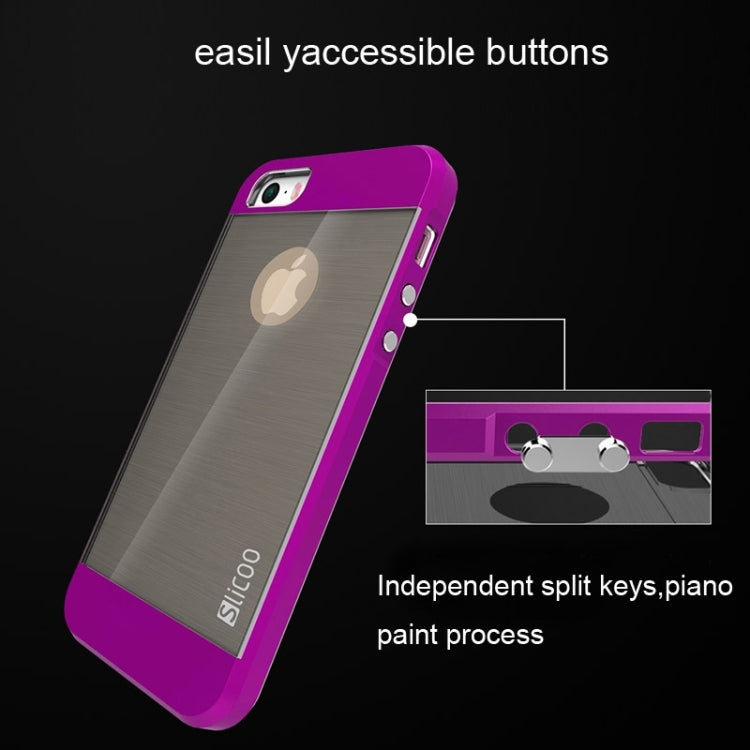 Slicoo Brushed Texture Electroplating Combination Case for iPhone 5S
