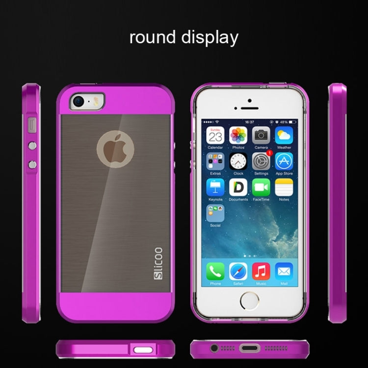 Slicoo Brushed Texture Electroplating Combination Case for iPhone 5S