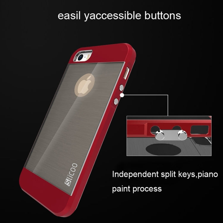 Slicoo Brushed Texture Electroplating Combination Case for iPhone 5S