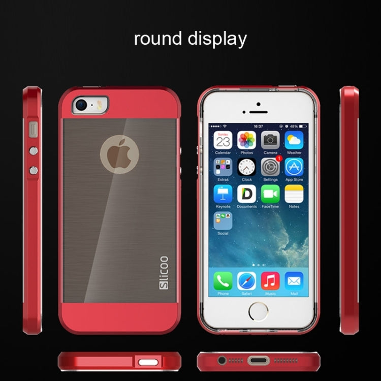 Slicoo Brushed Texture Electroplating Combination Case for iPhone 5S