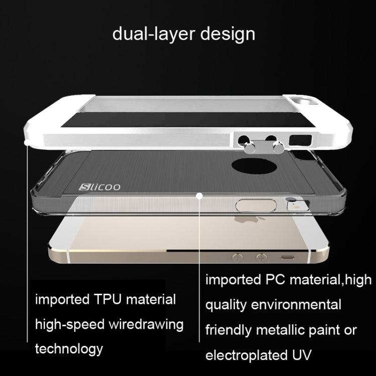 Slicoo Brushed Texture Electroplating Combination Case for iPhone 5S