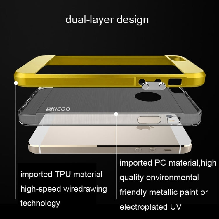 Slicoo Brushed Texture Electroplating Combination Case for iPhone 5S