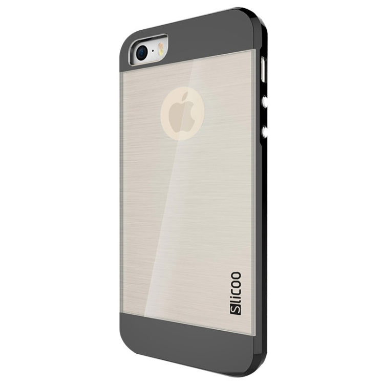 Slicoo Brushed Texture Electroplating Transparent Combination Case for iPhone 5S