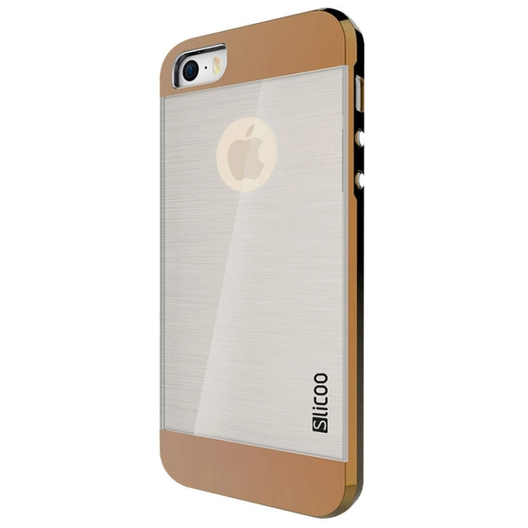 Slicoo Brushed Texture Electroplating Transparent Combination Case for iPhone 5S