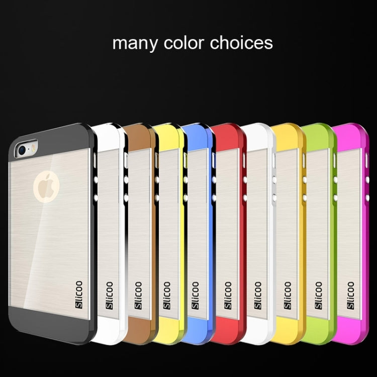 Slicoo Brushed Texture Electroplating Transparent Combination Case for iPhone 5S