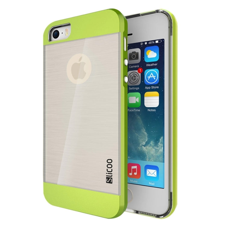 Slicoo Brushed Texture Electroplating Transparent Combination Case for iPhone 5S