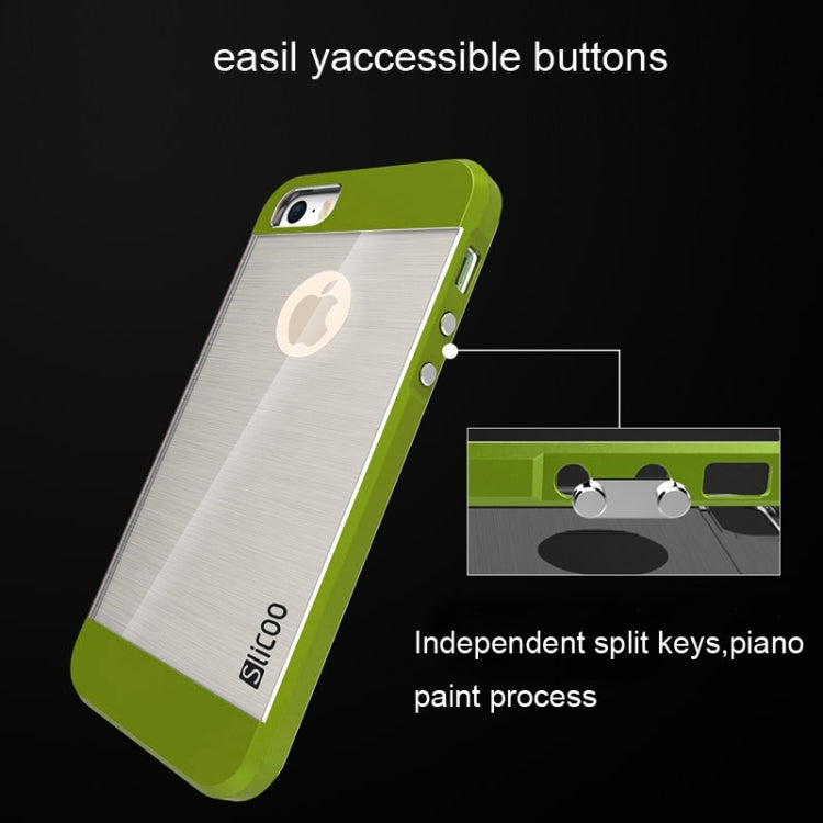 Slicoo Brushed Texture Electroplating Transparent Combination Case for iPhone 5S