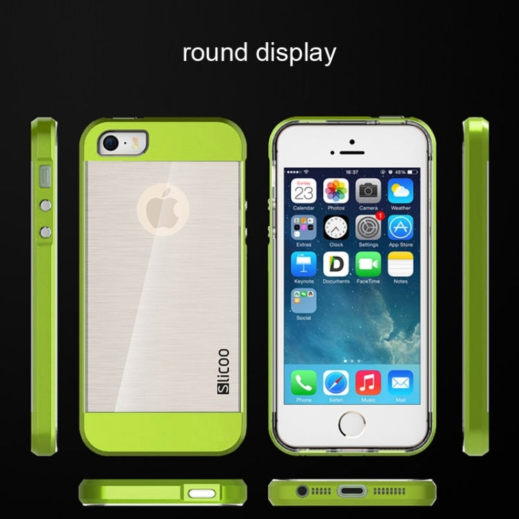 Slicoo Brushed Texture Electroplating Transparent Combination Case for iPhone 5S