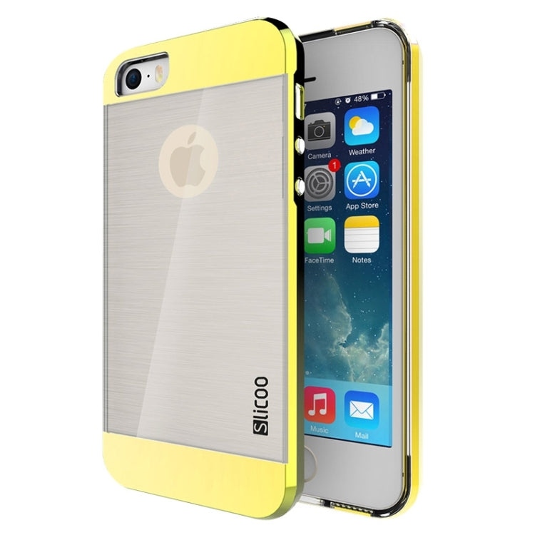 Slicoo Brushed Texture Electroplating Transparent Combination Case for iPhone 5S