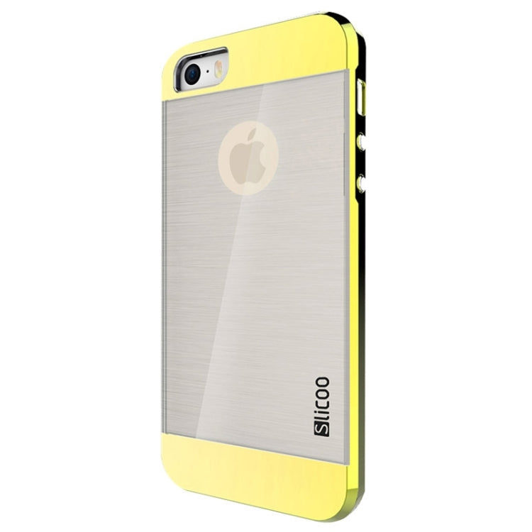 Slicoo Brushed Texture Electroplating Transparent Combination Case for iPhone 5S