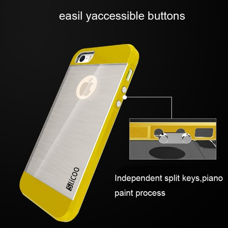 Slicoo Brushed Texture Electroplating Transparent Combination Case for iPhone 5S
