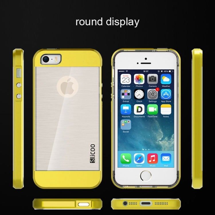 Slicoo Brushed Texture Electroplating Transparent Combination Case for iPhone 5S