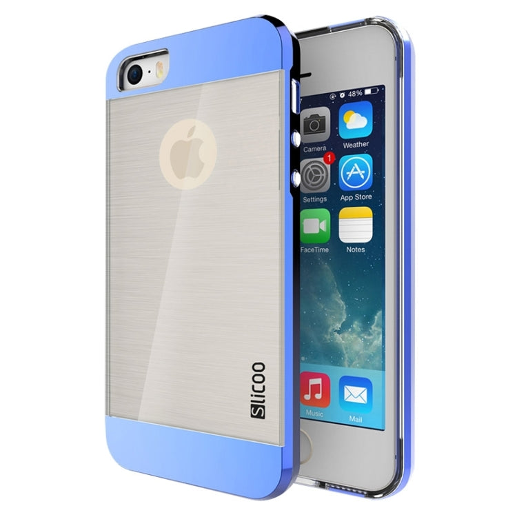 Slicoo Brushed Texture Electroplating Transparent Combination Case for iPhone 5S