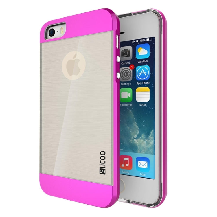 Slicoo Brushed Texture Electroplating Transparent Combination Case for iPhone 5S