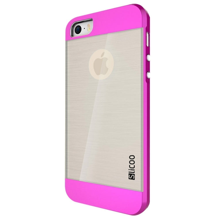 Slicoo Brushed Texture Electroplating Transparent Combination Case for iPhone 5S