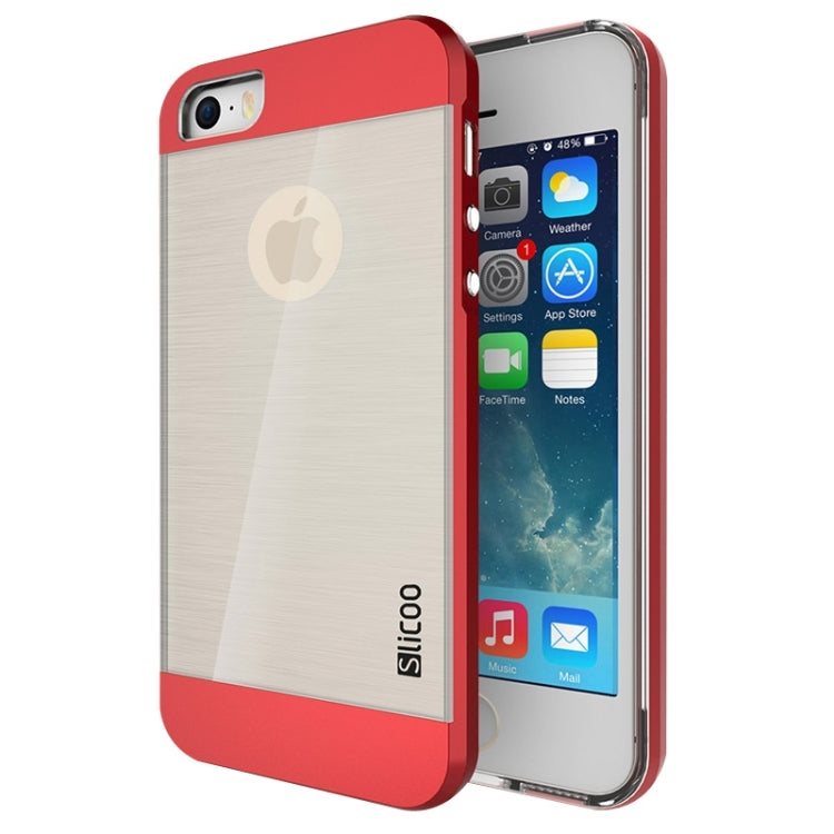 Slicoo Brushed Texture Electroplating Transparent Combination Case for iPhone 5S