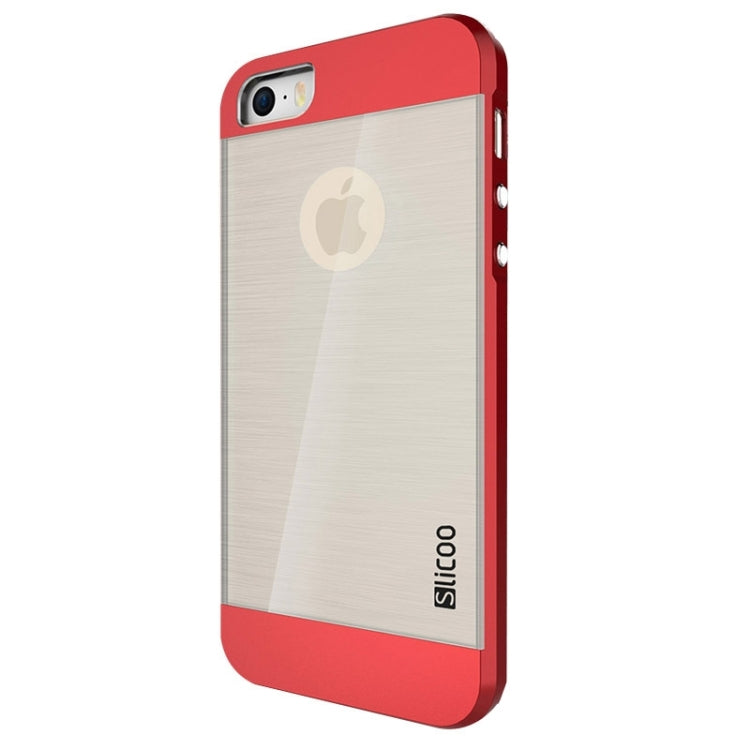 Slicoo Brushed Texture Electroplating Transparent Combination Case for iPhone 5S