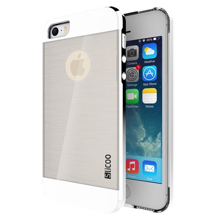 Slicoo Brushed Texture Electroplating Transparent Combination Case for iPhone 5S