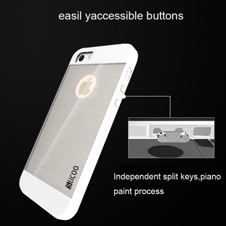 Slicoo Brushed Texture Electroplating Transparent Combination Case for iPhone 5S