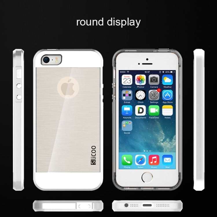 Slicoo Brushed Texture Electroplating Transparent Combination Case for iPhone 5S