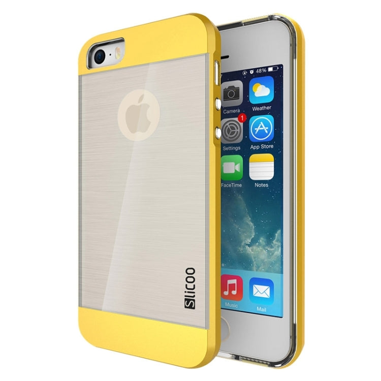 Slicoo Brushed Texture Electroplating Transparent Combination Case for iPhone 5S