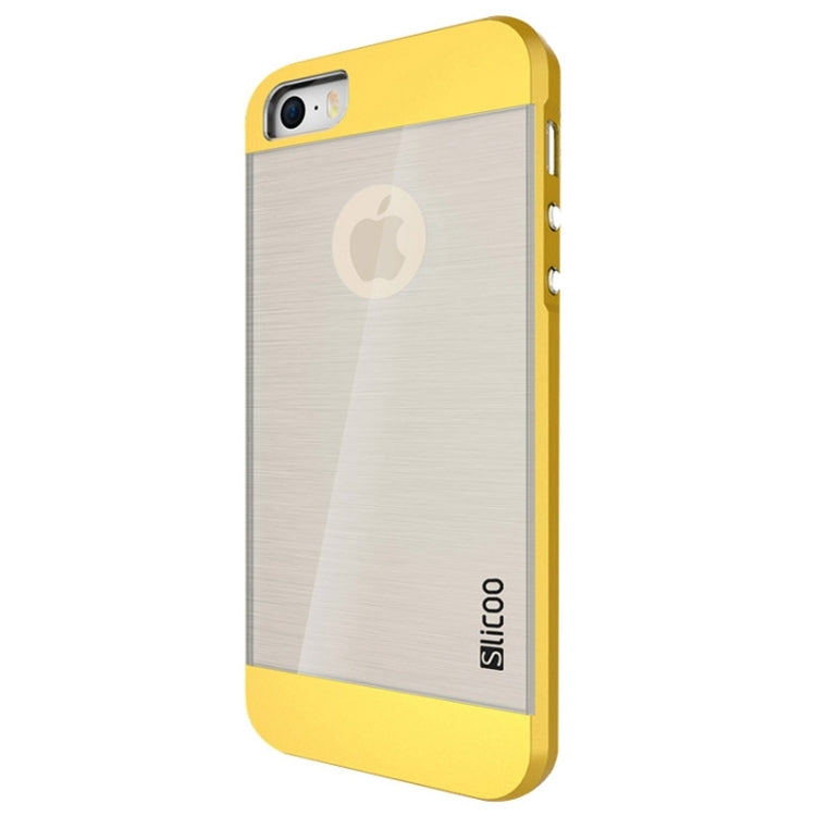 Slicoo Brushed Texture Electroplating Transparent Combination Case for iPhone 5S