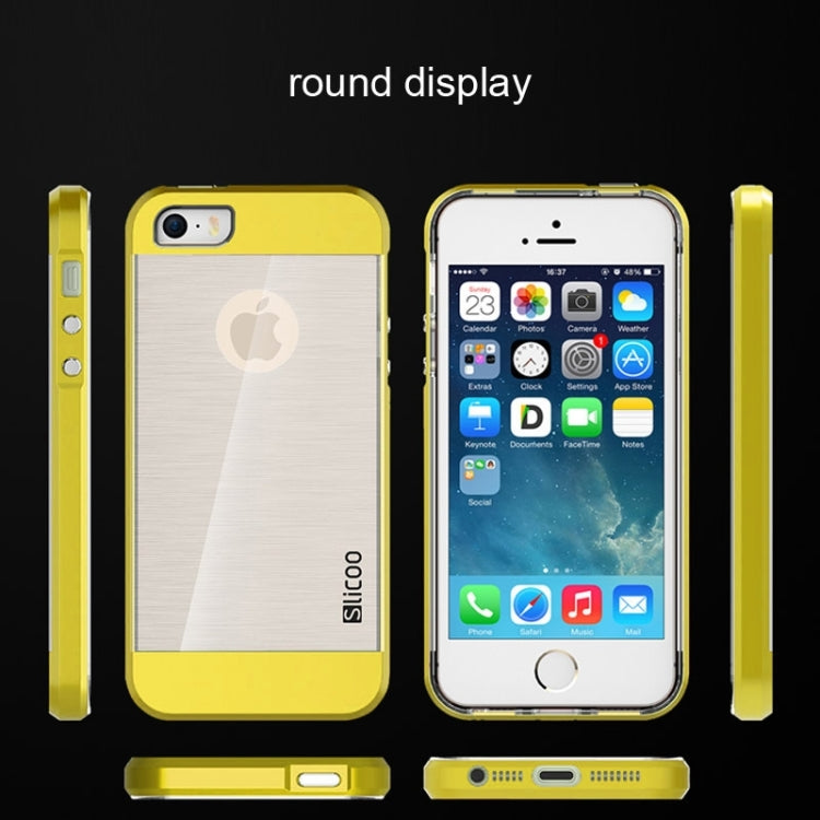 Slicoo Brushed Texture Electroplating Transparent Combination Case for iPhone 5S