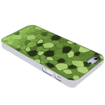 3D River Stones Metal + Plastic Protective Case for iPhone 5 (Army Green)