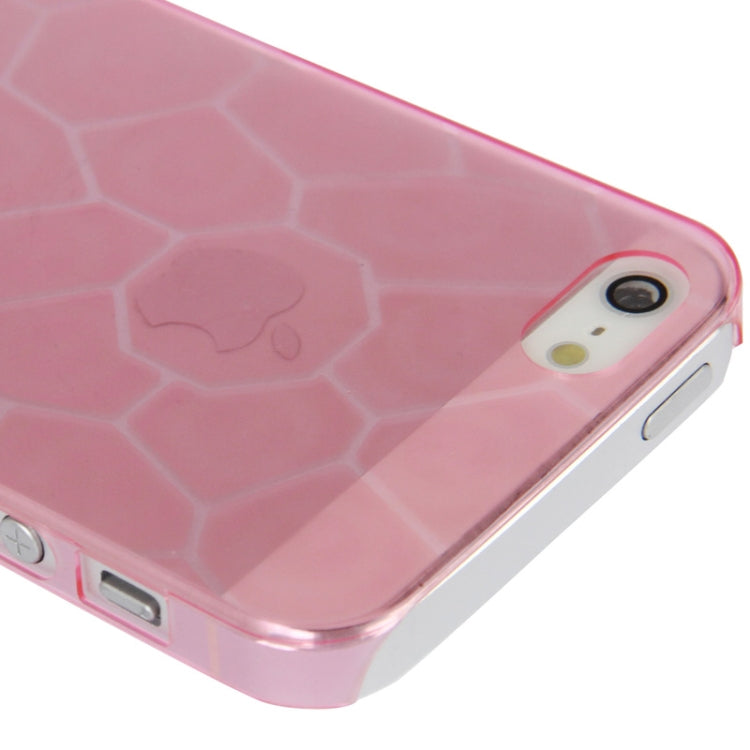 0.7mm Ultra Thin Liquid Cubed Geometric Pattern Translucent Plastic Case for iPhone 5 & 5s & SE
