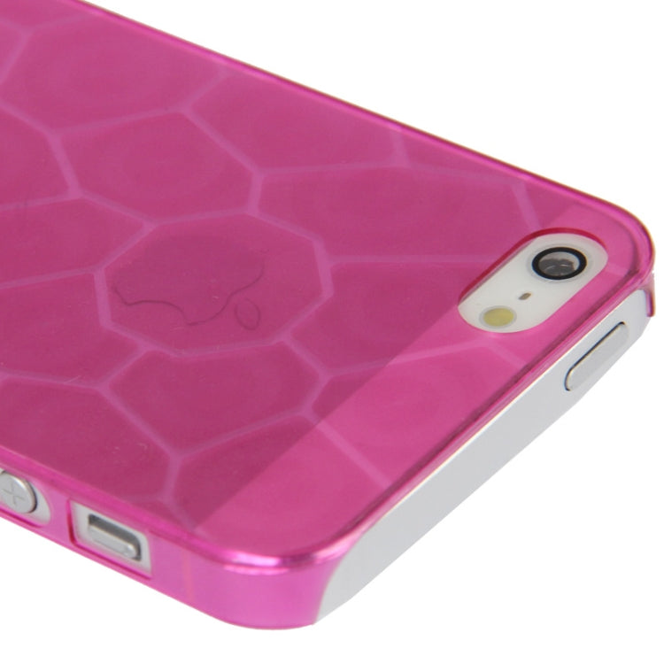 0.7mm Ultra Thin Liquid Cubed Geometric Pattern Translucent Plastic Case for iPhone 5 & 5s & SE