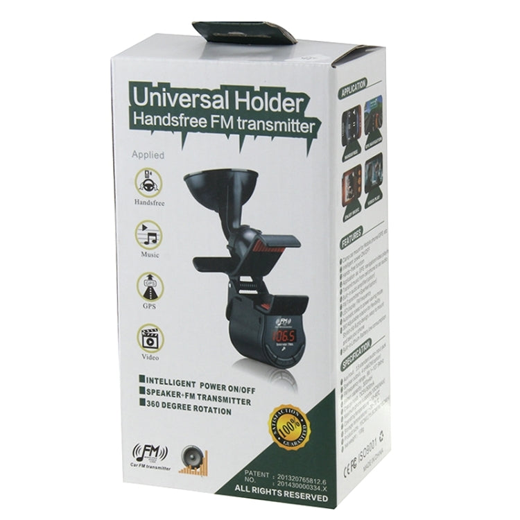 FM09 Car Mount Holder Charger Fm Transmitter Handsfree for iPhone 5 & 5S & 5C / iPhone 4 & 4S(Black)