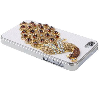 Diamond Pearl 3D Pattern Peacock Style Diamond Series Metal Frame Case for iPhone 5
