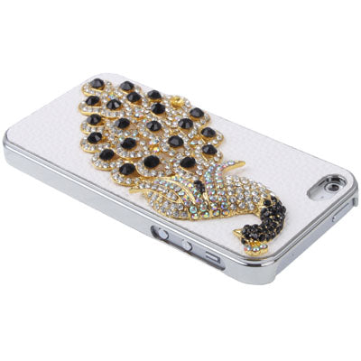 Diamond Pearl 3D Pattern Peacock Style Diamond Series Metal Frame Case for iPhone 5